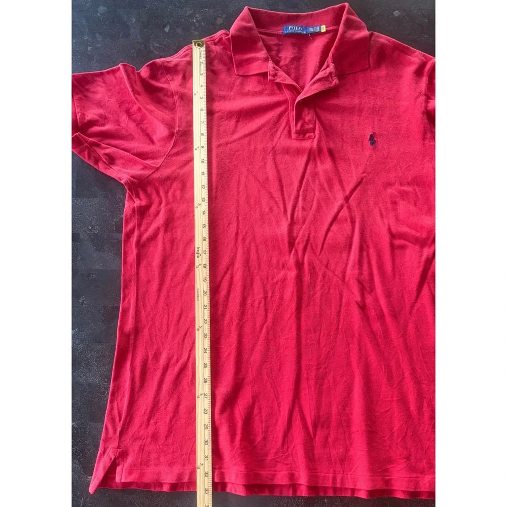 Polo Ralph Lauren Mens 2XLT Red Pique Cotton Polo Shirt Short Sleeve Tall XXL
